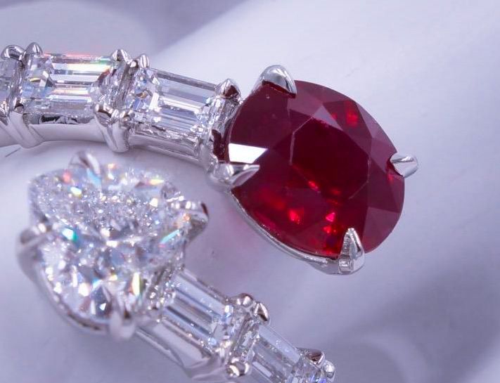 Diamond and Ruby Birthstone Ring