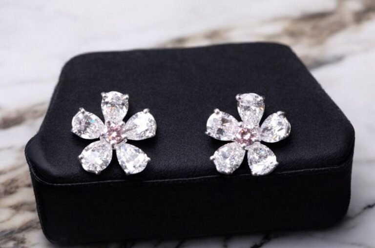 Estate Pink Diamond Wild Flower Earrings by Graff