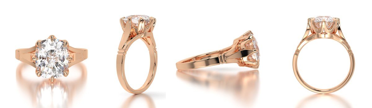 Diamond Ring Renderings Carl Blackburn Rose Gold Engagement Ring