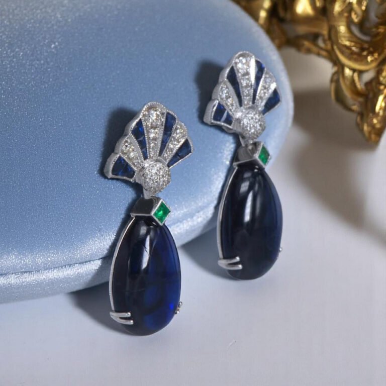 Sapphire and Kyanite Earrings