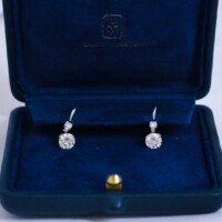 Harry Winston Diamond Earrings Purchased by Carl Blackburn, San Diego Harry Winston Estate Jewelry