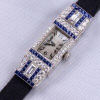 From C. Blackburn Jewelers: A Platinum Art Deco Watch Set With Diamonds & Sapphires Online Jewelers San Diego CA