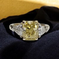 3 Ct. Fancy Intense Yellow Diamond Ring San Diego Estate Jewelry