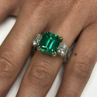 4.10 Carat Colombian Emerald Ring San Diego Estate Jewelry