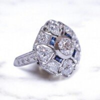Antique Diamond & Sapphire Ring La Jolla Estate Jewelers