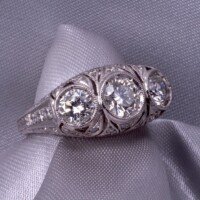 Antique Platinum Engagement Ring La Jolla Estate Jewelers