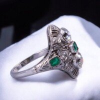 Antique Ring w/ Geometric Filigree La Jolla Estate Jewelers